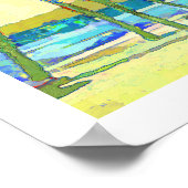 PixDezines Sunset Hawaiian Beach/Coral/Blue Poster (Ecke)