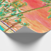 PixDezines Sunset Hawaiian Beach/Coral/Teal Geschenkpapier (Ecke)