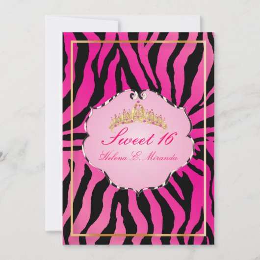 PixDezines Süß 16/Zebrastreifen Einladung (Vorderseite)