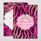 PixDezines Süß 16/Zebrastreifen Einladung (Vorne/Hinten)