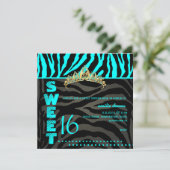 PixDezines Süß 16/Zebrastreifen Einladung (Stehend Vorderseite)