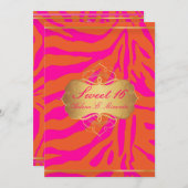 PixDezines Süß 16/Zebrastreifen Einladung (Vorne/Hinten)