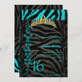 PixDezines Süß 16/Zebrastreifen Einladung (Vorne/Hinten)