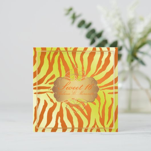 PixDezines Süß 16/Zebrastreifen Einladung (Stehend Vorderseite)