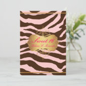 PixDezines Süß 16/Zebrastreifen Einladung (Stehend Vorderseite)
