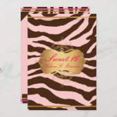 PixDezines Süß 16/Zebrastreifen Einladung (Vorne/Hinten)