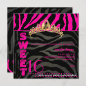 PixDezines Süß 16/Zebrastreifen Einladung (Vorne/Hinten)