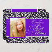 PixDezines süße 16/lila Leoparde Einladung (Vorne/Hinten)