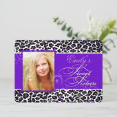 PixDezines süße 16/lila Leoparde Einladung (Stehend Vorderseite)