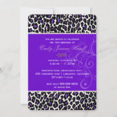 PixDezines süße 16/lila Leoparde Einladung (Rückseite)