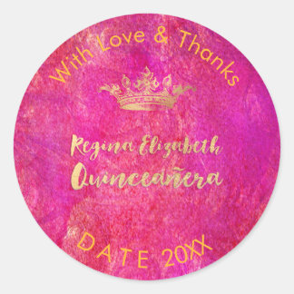 PixDezines Sweet 15/Gold Crown/DIY Vielen Dank Runder Aufkleber