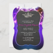 PixDezines Sweet 15, Laser-Leuchten/Neon-Leuchten Einladung (Rückseite)