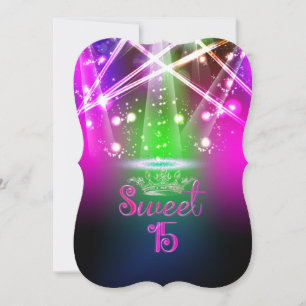 PixDezines Sweet 15, Laser-Leuchten/Neon-Leuchten Einladung