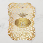 PixDezines Sweet 15/Prinzessin/Elfenbeindamast Einladung (Vorne/Hinten)