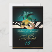 PixDezines Sweet 16/aquamarin Zebra/DIY Farbe!! Einladung (Vorderseite)