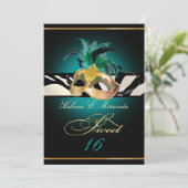 PixDezines Sweet 16/aquamarin Zebra/DIY Farbe!! Einladung (Stehend Vorderseite)