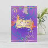 PixDezines Sweet 16/Butterfiles/Wirbel/Drachenflie Einladung (Stehend Vorderseite)