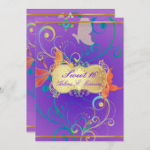 PixDezines Sweet 16/Butterfiles/Wirbel/Drachenflie Einladung (Vorne/Hinten)