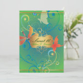 PixDezines Sweet 16/Butterfiles/Wirbel/Drachenflie Einladung (Stehend Vorderseite)