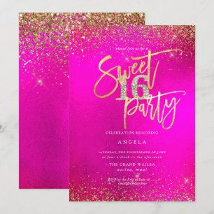 PixDezines Sweet 16 Diamant Glitter Wasserfarbe Einladung