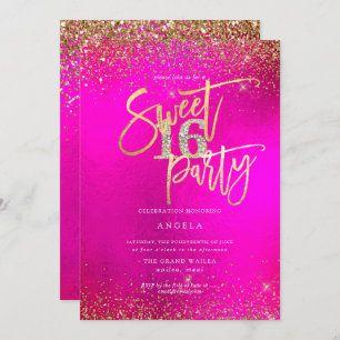PixDezines Sweet 16 Diamond Glitter Watercolor Einladung