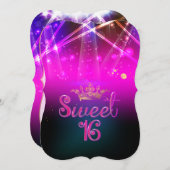 PixDezines Sweet 16, Laser-Leuchten/Neon-Leuchten Einladung (Vorne/Hinten)