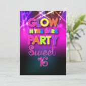 PixDezines Sweet 16, Laserlichter/glattes Party Einladung (Stehend Vorderseite)