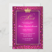 PixDezines Sweet 16/Magenta Leopard/DIY Farbe!! Einladung (Rückseite)