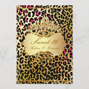 PixDezines Sweet 16/ Prinzessin/Leopard Einladung
