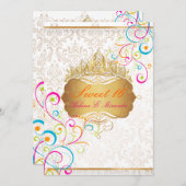 PixDezines Sweet 16/Rainbow Wirbel/DIY-Hintergrund Einladung (Vorne/Hinten)