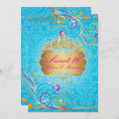 PixDezines Sweet 16/Rainbow Wirbel Einladung (Vorne/Hinten)