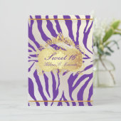 PixDezines Sweet 16/Zebra Streifen, DIY-Farbe Einladung (Stehend Vorderseite)