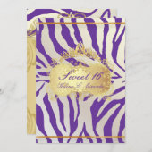 PixDezines Sweet 16/Zebra Streifen, DIY-Farbe Einladung (Vorne/Hinten)