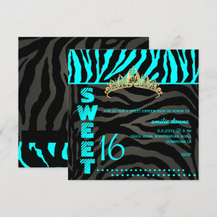 PixDezines Sweet 16/Zebrastreifen Einladung