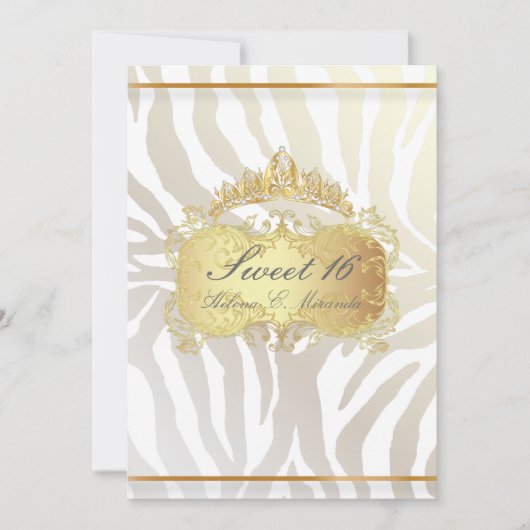 PixDezines Sweet 16/Zebrastreifen, Farbe anpassen Einladung (Vorderseite)