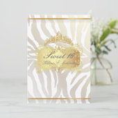 PixDezines Sweet 16/Zebrastreifen, Farbe anpassen Einladung (Stehend Vorderseite)