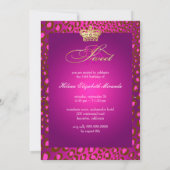 PixDezines Sweet 16Magenta Leopard / DIY Farbe!! Einladung (Rückseite)