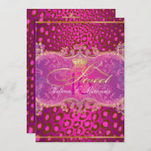 PixDezines Sweet 16Magenta Leopard / DIY Farbe!! Einladung (Vorne/Hinten)
