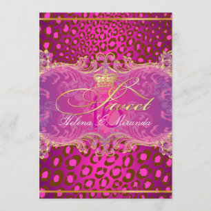 PixDezines Sweet 16Magenta Leopard / DIY Farbe!! Einladung