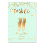 PixDezines Tabelle 11/Goldsprinkles/DIY Farbe/Minz Tischnummer (Vorderseite)