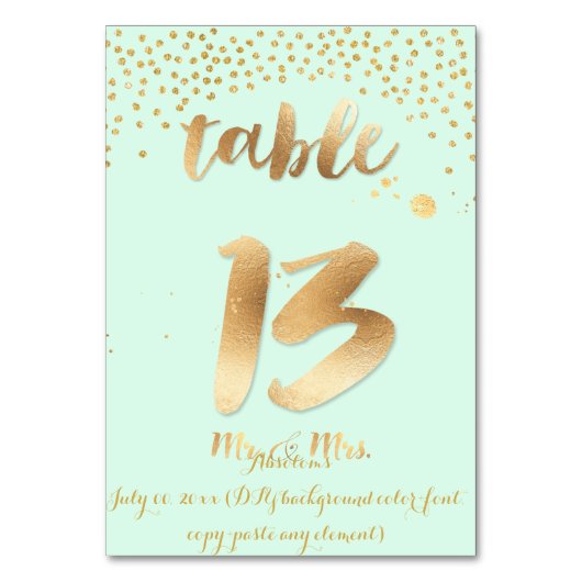 PixDezines Tabelle 13+/Imitat Goldsprinkles/DIY-Fa Tischnummer (Rückseite)