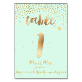 PixDezines Tabelle 1/Goldsprinkles/DIY Farbe/Minze Tischnummer (Vorderseite)