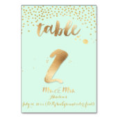 PixDezines Tabelle 2/Goldsprinkles/DIY Farbe/Minze Tischnummer (Vorderseite)