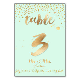 PixDezines Tabelle 3/Goldsprinkles/DIY-Farbe/Minze Tischnummer
