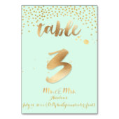 PixDezines Tabelle 3/Goldsprinkles/DIY Farbe/Minze Tischnummer (Rückseite)