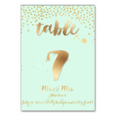 PixDezines Tabelle 7/Goldsprinkles/DIY Farbe/Minze Tischnummer (Rückseite)