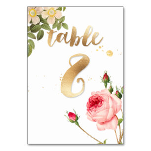 PixDezines Tabelle 8/Vintage Rose/Redoute Tischnummer
