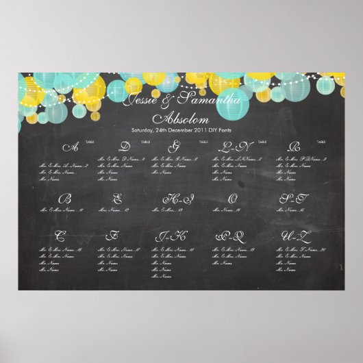 PixDezines-Tafel+Signalleuchten/Sitzplakette Poster (Vorne)