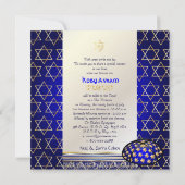 PixDezines talit+kippah/Stilvolle Bar Mitzvah/Gold Einladung (Rückseite)