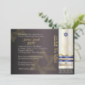 PixDezines talit/Stilvolle Bar Mitzvah/Asche/Gold Einladung (Stehend Vorderseite)